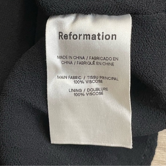 Reformation Black Christine Tie Shoulder Ruffle Hem Mini Dress - Picture 13 of 14